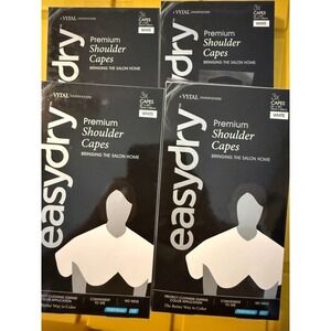 Lot of 4 EasyDIY Premium Shoulder Capes Hair Color Salon Capes White